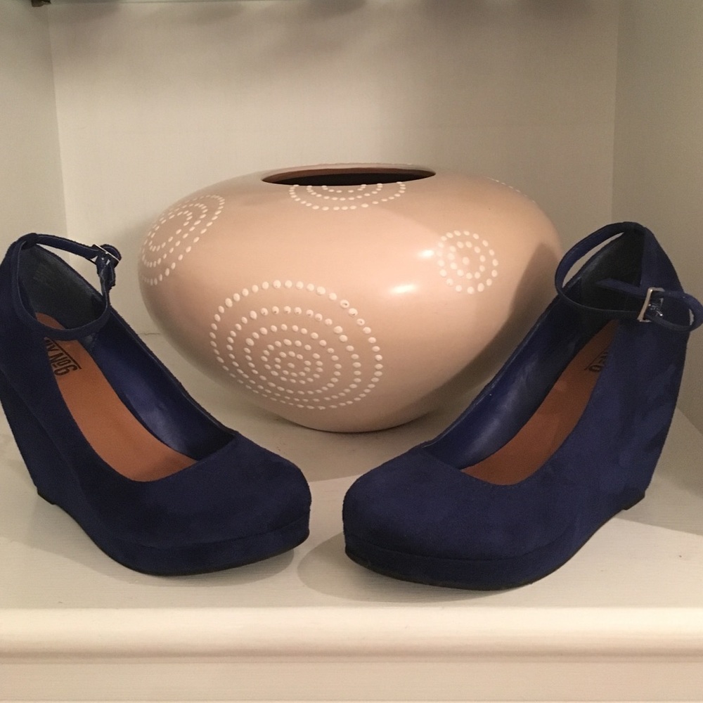Mix no6 blue vegan suede platforms